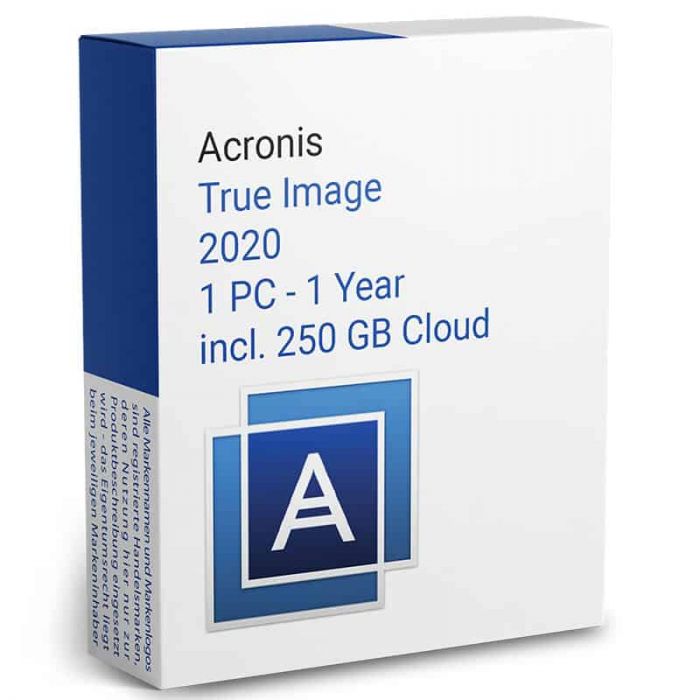 Acronis True Image 2020 1D/1Y incl. 250 GB Cloud