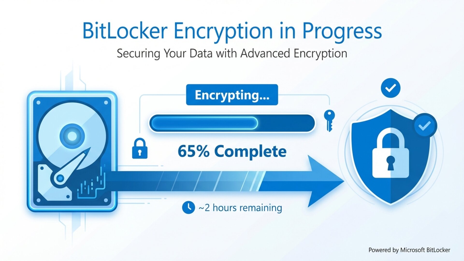 Proceso de encriptacion de BitLocker en progreso mostrando barra de progreso