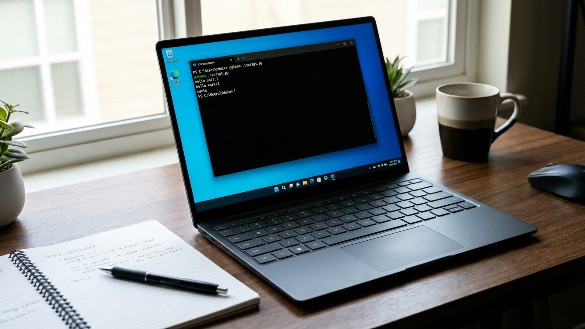 Befehlsterminal zeigt Windows-Lizenzverifizierung