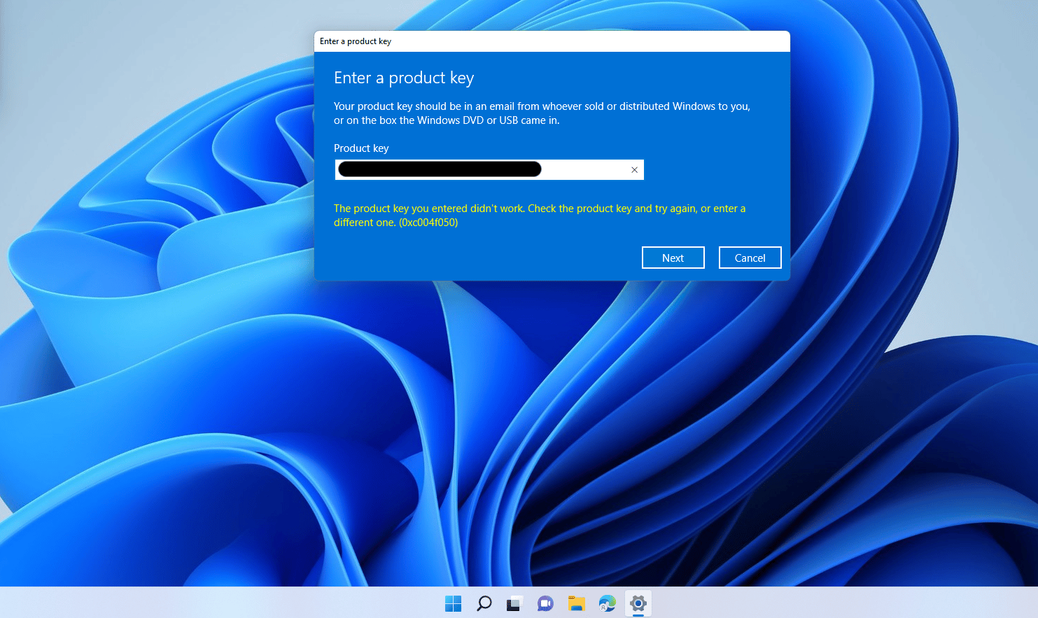 Windows 10 activation error 0xc004f050