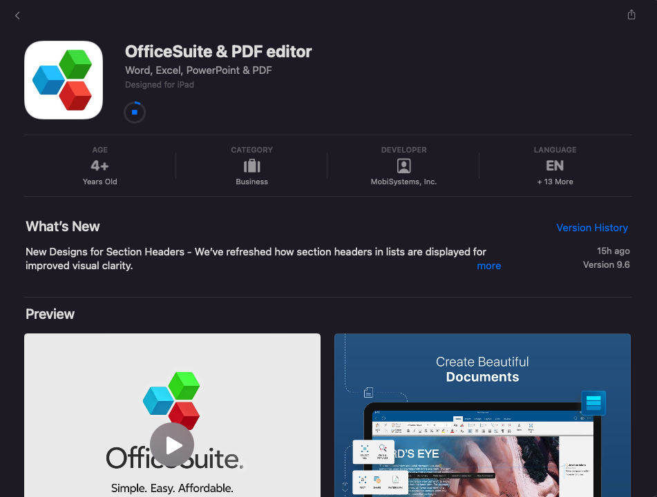 Obtener licencia OfficeSuite para Mac