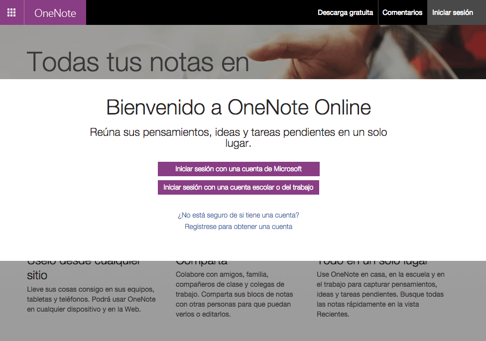 Se connecter à OneNote