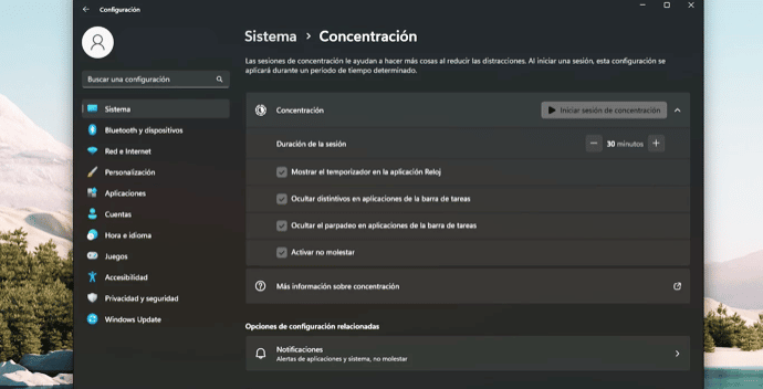 Windows 11 22H2: Modo No Molestar