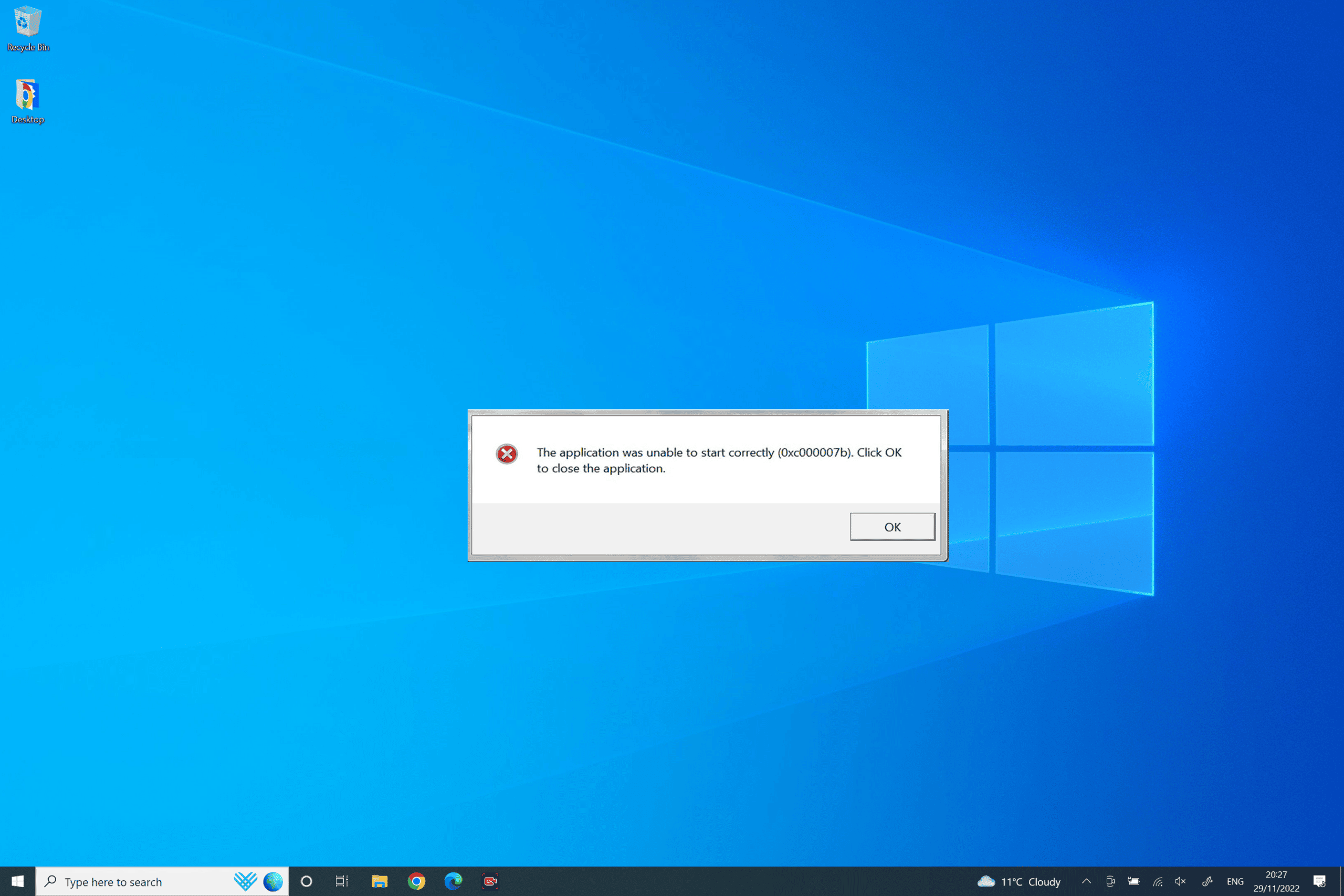 Fix The Application Was Unable to Start (0xc000007b) in Windows