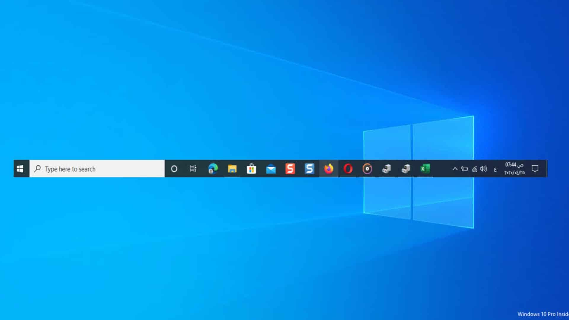 Personnalisation de la barre des tâches dans Windows 10 Pro.