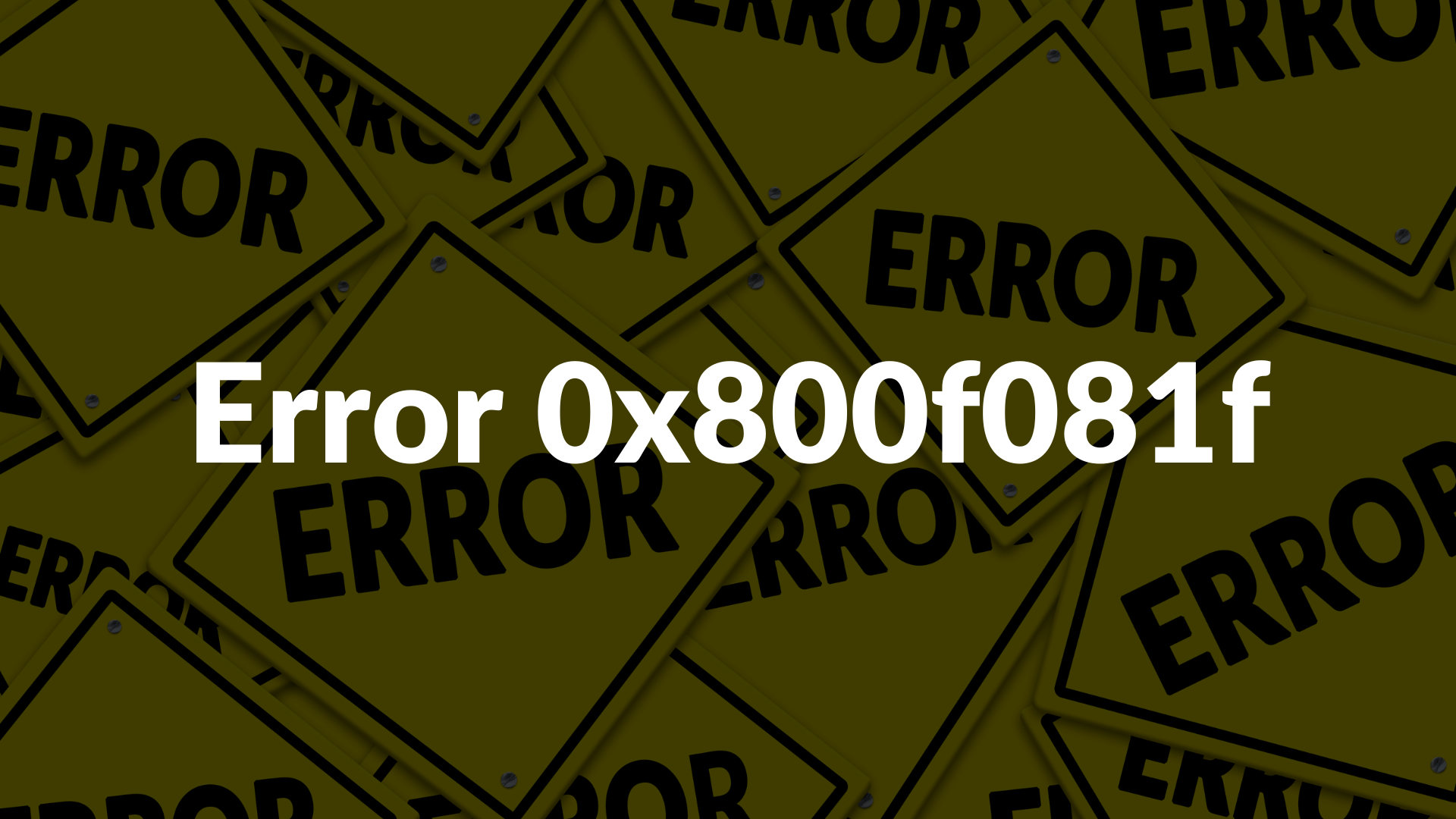  risolvere l'errore 0x800f081f