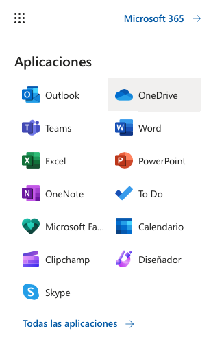 Microsoft 365 OneDrive y las demás aplicaciones