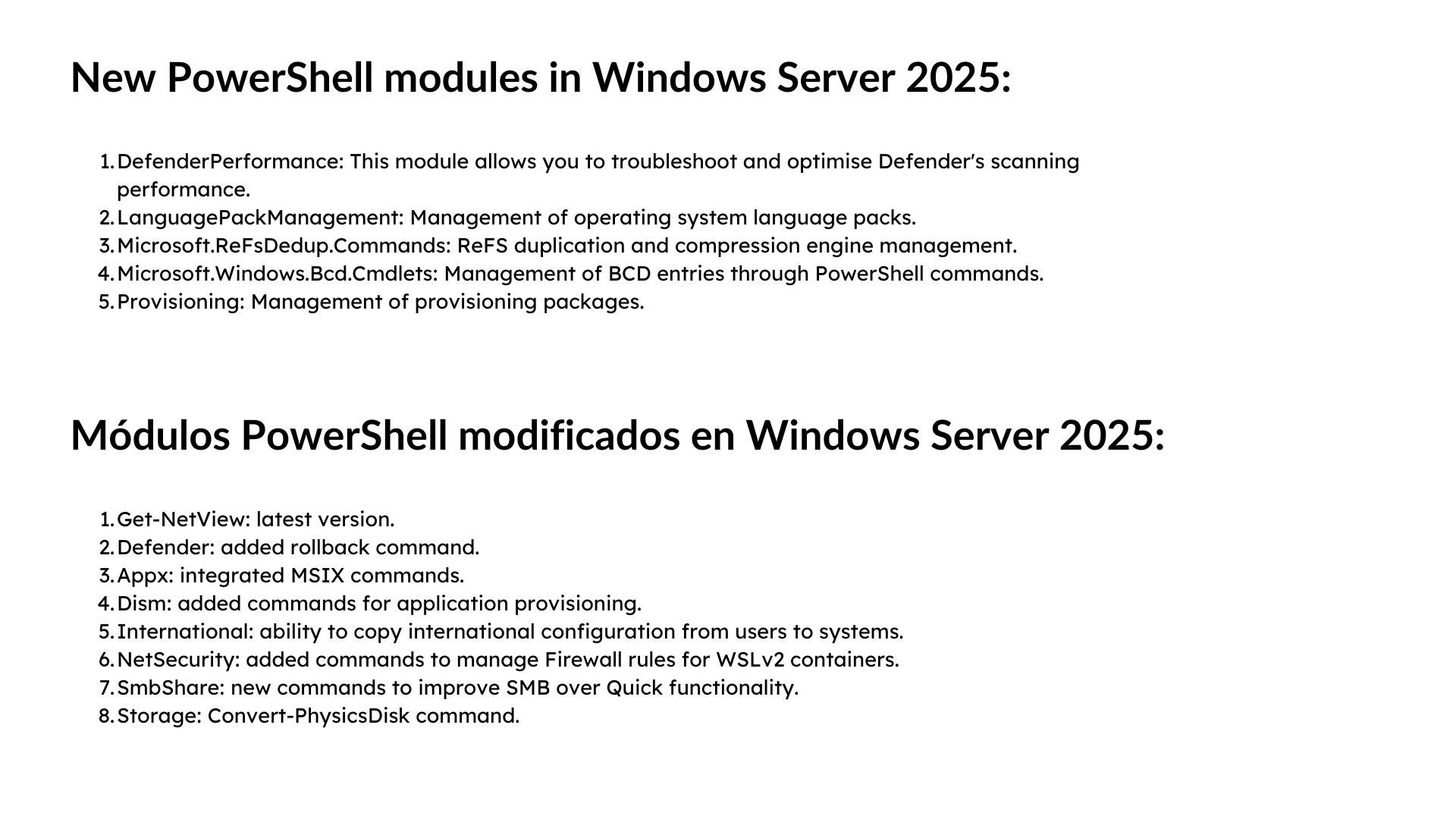 Windows Server 2025 par rapport aux versions précédentes