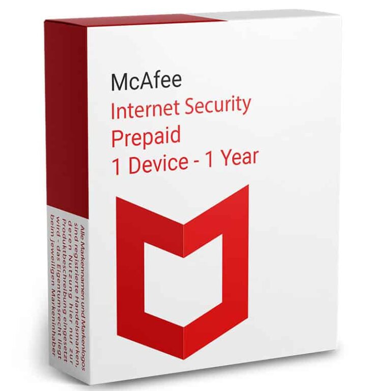 Caja de McAfee Internet Security Licendi