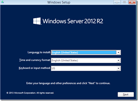 Instalando windows server 2012 r2 standard 64-bit