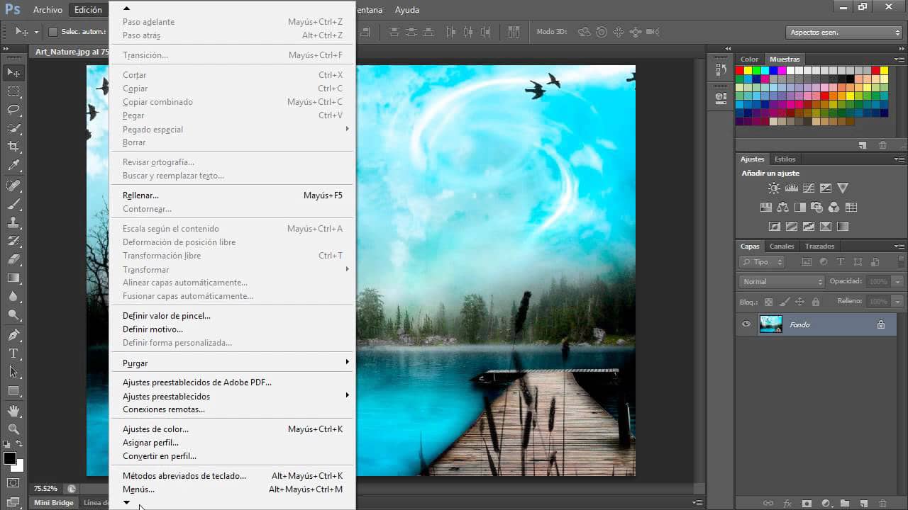 Interfaz Adobe Photoshop Licendi